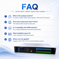 Amplificador de Fibra Óptica EDFA de 32 Puertos, 1550nm, Amplificador de Fibra CATV para Redes FTTH HFC