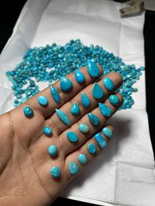 Lot de cabochons en turquoise d'Arizona véritable, formes variées, pierres précieuses en vrac pour la fabrication de bijoux, prix en gros - Product Image 3