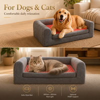 Canapé-lit pour animaux de compagnie avec thérapie par lumière rouge pour chiens, soulagement de la douleur, 660nm 850nm, contrôleur filaire, fournisseur OEM ODM, marque privée pour usage domestique et commercial