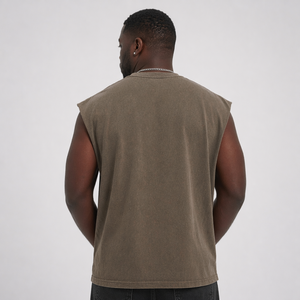 Camiseta sin Mangas Vintage para Hombre con Logotipo Personalizado a Bajo Precio, Lavado Pigmentado, Estampado de Águila, <span class=keywords><strong>Ropa</strong></span> de Moda Masculina - Product Image 2
