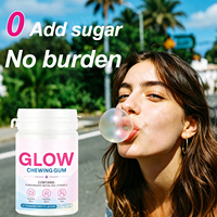 OLLI Chewing-gum sans sucre à la fraise, grenade, biotine, zinc et complexe de vitamine C pour une peau éclatante et forte, OEM