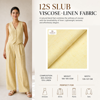 Tissu tissé respirant de haute qualité 85% viscose 15% lin 180 g/m² 135 cm pour chemise décontractée, mélange lin-viscose