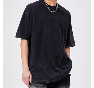 T-shirt vierge uni en gros, personnalisable avec logo imprimé numériquement, 100 % coton, 240 grammes, tricoté, grande taille pour homme - Product Image 2