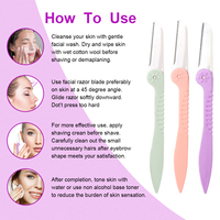Outil multifonctionnel pour la coupe des sourcils en paille de blé, rasoir de dermaplaning, exfoliant, épilation des poils du visage, lame de rasage professionnelle