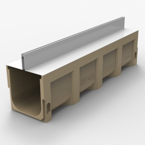 Caniveau de drainage linéaire en béton polymère pour jardin extérieur avec <span class=keywords><strong>couvercle</strong></span> en acier inoxydable - Product Image 3