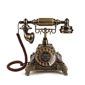 Resin case metal rotary type antique telephone message recording audio guest book telephone