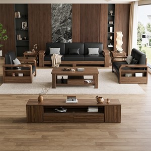 Ensemble de canapé <span class=keywords><strong>en</strong></span> <span class=keywords><strong>bois</strong></span> massif noyer noir nouveau Style chinois double usage hiver été moderne minimaliste <span class=keywords><strong>en</strong></span> forme de L <span class=keywords><strong>Chaise</strong></span> d'angle rangement - Product Image 4