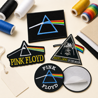 Patch brodé personnalisé pour groupe de rock, motif Prisme arc-en-ciel, badge musical thermocollant, idéal pour vêtements, chapeaux, sacs à dos