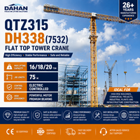 Grue à tour à plateforme plate Dahan DH338 7532 16 18 20 tonnes QTZ315 – Engin de construction à engrenages pour levage lourd