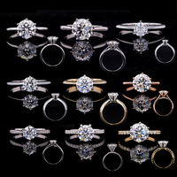Bague de fiançailles classique à six griffes, 8 mm, 2 carats, DEF VVS, bague en moissanite 14 carats, bague de mariage pour femmes