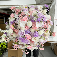Boule de fleurs en soie rose et violette en gros, centre de table personnalisé, boule florale pour décoration de scène de mariage, événement, fête