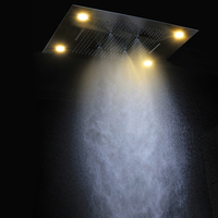 Ensemble de douche à LED pour plafond, salle de bain, grand système de douche de pluie, panneau de pomme de douche à chute d'eau avec robinets mélangeurs thermostatiques