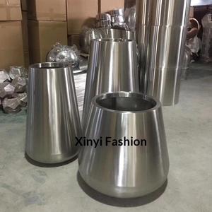 Stainless Steel Floor-Standing Drum-Shaped Flower <b>Vase</b> Electroplated Finish Modern Minimalist Design Customizable for Green - Product Image 4