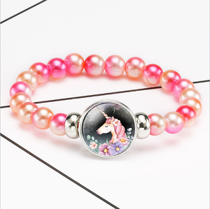 Yiwu usine de dessin animé mignon coloré licorne cheval un chapelet de perles bracelet enfant enfants orthèse dentelle - Product Image 4