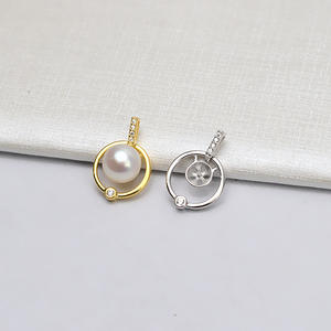 Colgante Sencillo y Moderno de Plata S925 para Mujer, con Jade, Ágata y Perla, Accesorios de Joyería DIY, Soporte Vacío para Colgantes y Dijes de Moda - Product Image 1