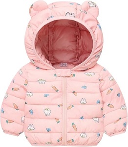 Veste d'hiver à capuche personnalisée BKD pour bébé, garçons et filles, manteaux matelassés légers et chauds, oreilles d'ours, fermeture éclair, imperméable, respirant, <span class=keywords><strong>3</strong></span> couches - Product Image 2