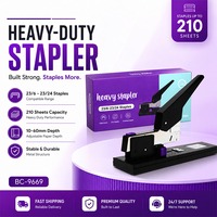 Stapler Tugas Berat 210 Lembar Struktur Logam Kedalaman Dapat Disesuaikan Anti Macet untuk Penjilidan Dokumen Kantor Sekolah Rumah