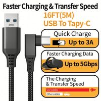 Câble VR 3M 5M 6M USB 3.2 Gen 2 Type C pour transfert de données et charge, compatible Steam pour accessoires VR Oculus Quest 2