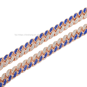 สร้อยคิวบาแบบสองสีขนาด 13 มม. สไตล์ฮิปฮอปแบบปรับแต่งได้สำหรับผู้ชาย - Product Image 5