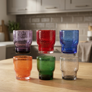 Set Unico di 6 Bicchieri da Acqua Colorati da 325ml, Design Moderno con Motivo Solido, Trasparenti e Lavabili in Lavastoviglie, Set Premium per Feste - Product Image 2