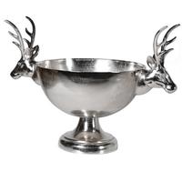 Seau à glace en aluminium doré pour boissons et champagne avec supports en forme de bois de cerf pour bar, discothèque et décoration de fête