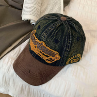 Casquette de baseball vintage personnalisée en denim délavé à 6 panneaux |   Unisexe 100% coton Boucle en métal Style délavé Hip Hop Streetwear Tout