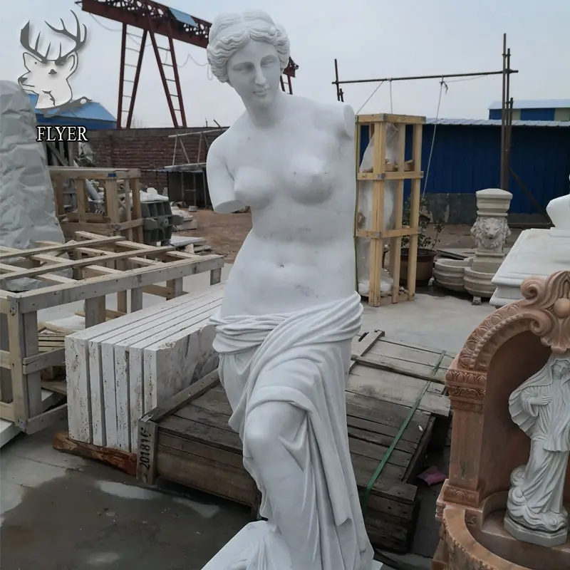 Buitendecoratie Levensgrote Sexy Marmeren Beeld Van Venus Naakt Wit Sculptuur Naakt Vrouw Marmeren Beeld