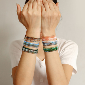 Conjunto de Pulseiras de Vidro Colorido 4 Peças <span class=keywords><strong>2026</strong></span> Bestseller Transfronteiriço Vintage – Ideia de Presente Perfeita para Melhores Amigos com Etiquetas Combinando - Product Image 1