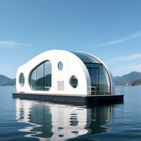 Maison flottante préfabriquée, hôtel flottant de luxe, yacht flottant en aluminium, maison flottante à vendre