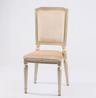 Vente en gros de chaise de restaurant beige et marron chaises de salle à manger en cuir PU moderne avec pieds en métal chaise empilable en métal de salle à manger