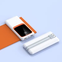 Batterie externe 20W 5000mAh 10000mAh avec cordon, batterie polymère de qualité A, batteries externes à charge rapide