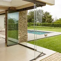Topbright portas de vidro dobráveis, temporárias, dobráveis, para área externa, alumínio, temperado, vidro