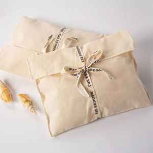 Custom Logo Printing Natural Envelope Cotton Canvas Clothes Pillow Pouch Bag With Cotton <b>Bow</b> Envelope Dust Pouch - Product Image 6