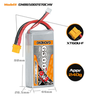 GNB GAONENG 6500MAH 7.6V 2S 70C Kabel XT60 HV LiHV Shorty Pack Baterai LiPo Soft Pack Kustomisasi RC Mobil Drone