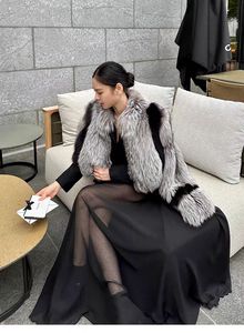 Boléro en <span class=keywords><strong>fourrure</strong></span> de renard argenté véritable de qualité supérieure pour femme, veste courte d'hiver en <span class=keywords><strong>fourrure</strong></span> de renard moelleuse, élégante pour mariage et soirée, vêtement d'extérieur en <span class=keywords><strong>fourrure</strong></span> - Product Image 4