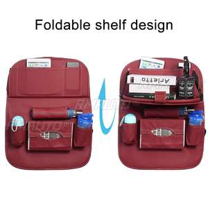 <b>Car</b> Seat Back Organizer PU Leather Pad Bag <b>Car</b> Storage Organizer Foldable <b>Table</b> Tray Travel Storage Bag Auto Accessories - Product Image 4