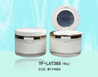 Pot de crème cosmétique dégradé avec miroir intégré 45g, contenant de luxe vide pour soins de la peau, pot de crème pour le visage avec cuillère, logo personnalisé