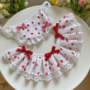 Babero para perro con adornos de fresa, lindo y dulce, babero para gatos, accesorio para mascotas para perros pequeños, Bichón Frisé, Teddy - Product Image 1