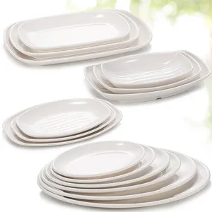 Bonne vente Assiette à dîner blanche légère Assiettes d'hôtel blanches en mélamine incassables Vaisselle de restaurant