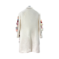 MOQ : 1 pièce |    Manteau long en laine pour homme, mode d'hiver, orné de fleurs, blanc, élégant, chaud, manteau long d'hiver pour homme, vêtements d'extérieur
