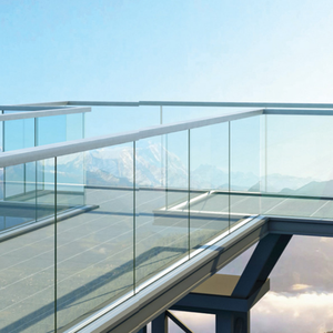 Sistema de Barandilla de Vidrio sin Marco de Diseño Moderno para Balcón y Escalera, Base de Aluminio con Vidrio Templado de 6-12 mm, Fácil de Instalar - Product Image 1