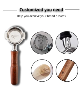 Portafiltro de Café Manual de Acero Inoxidable 304 de 51 mm, 54 mm, 58 mm, con <span class=keywords><strong>Mango</strong></span> de Madera E61, Estilo <span class=keywords><strong>Delonghi</strong></span> Naked, Ecológico - Product Image 5