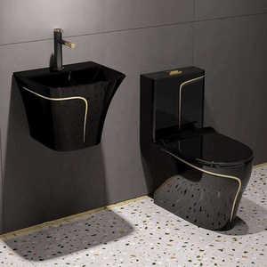Inodoro de Piso Integrado de Cerámica con Diseño en Forma de S, Colorido, Montado en la Pared, con Doble Descarga y Antiolor, Personalizado, con Lavabo - Product Image 2