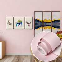 Stickers Muraux Auto-Adhésifs Imperméables Roses pour Chambre de Fille et Enfant, Papier Peint Décoration Maison