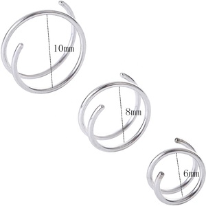 6/8/10mm Spiral <strong>Nose</strong> <strong>Ring</strong> 20 Gauge <strong>Thin</strong> <strong>Nose</strong> Piercings F136 Stainless Steel Double Hoop <strong>Nose</strong> <strong>Ring</strong> - Product Image 1