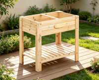 Jardinière en bois durable surélevée, pot de jardin multifonctionnel pour plantes d'intérieur et d'extérieur