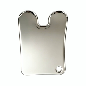 Planche de massage Gua Sha en alliage de zinc en forme de pièce de monnaie avec trou pour la vente en gros - Product Image 1