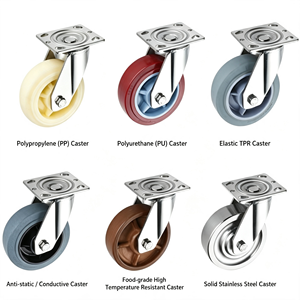 Stainless Steel Iron Nylon Rubber 125mm Polyurethane Swivel Caster Wheel Top Lock Brake 250kg Capacity Food Grade Durable - Product Image 4