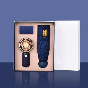 Spezielle heiße Sommer Hochzeit Souvenirs <span class=keywords><strong>Promo</strong></span> Geschenk Corporate Logo Hand Fan Regenschirm Set Geschenkset für Gäste Geburtstags feier Geschenk - Product Image 3