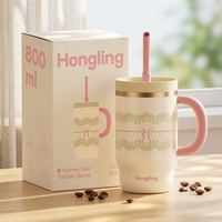 Gobelet isotherme personnalisé Hong Ling en gros, 27 oz, tasses de voyage tendance en acier inoxydable 18/8, matériaux sûrs sans BPA
